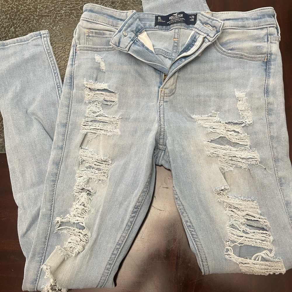 Hollister Light Blue Ripped Skinny Jeans
